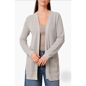 Cyrus Heather Gray Open Front Pocket Cardigan Size Small